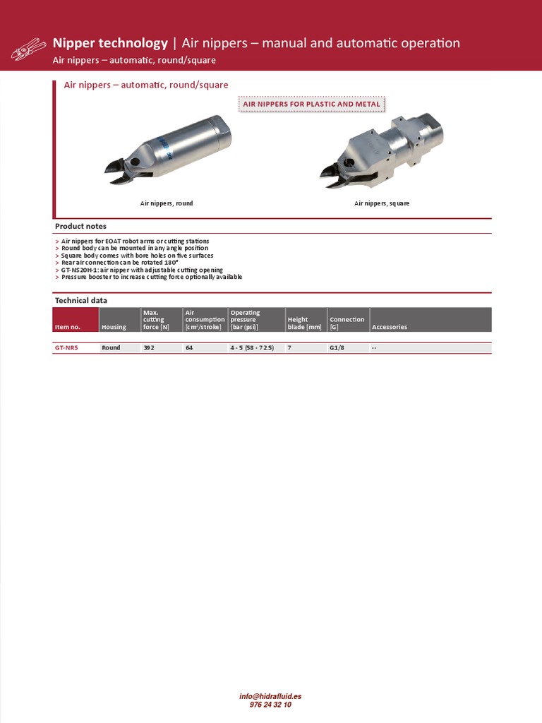 Air Nippers: Manual & Automatic Options | PDF