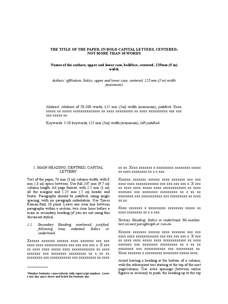 Formatting Guidelines for Academic Papers | PDF | Typography ...