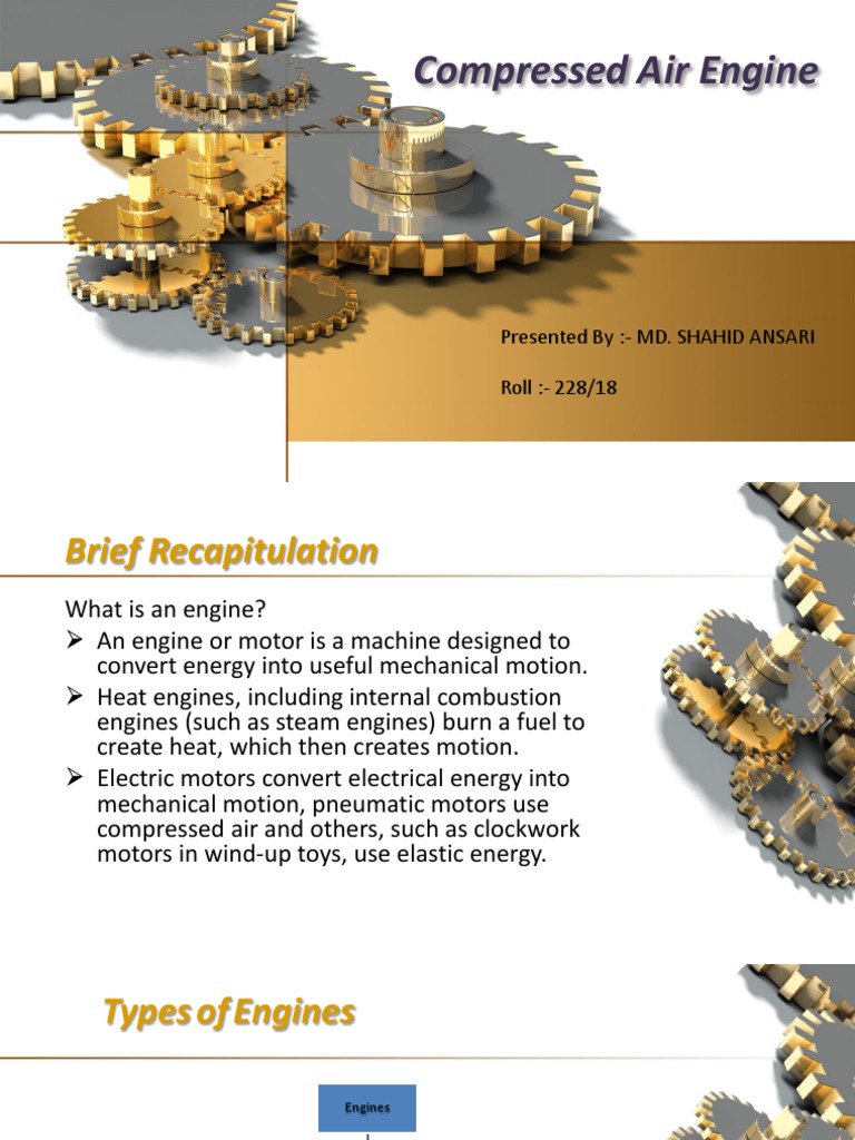 A ppt presentation on Compressed Air Engine Internal Combustion