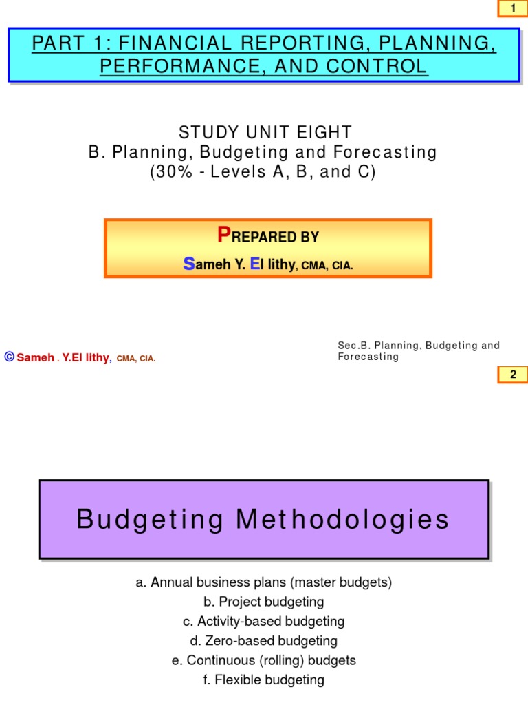 004 - Budgeting Methodologies | PDF | Forecasting | Budget