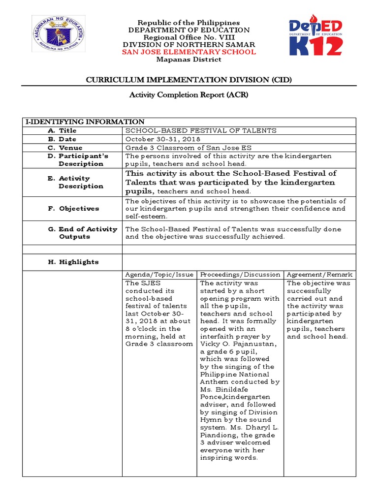 Acr Festival Of Talents Kindergarten Behavior Modification