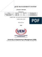 Online Quiz Management System: University of Engineering & Management (UEM)