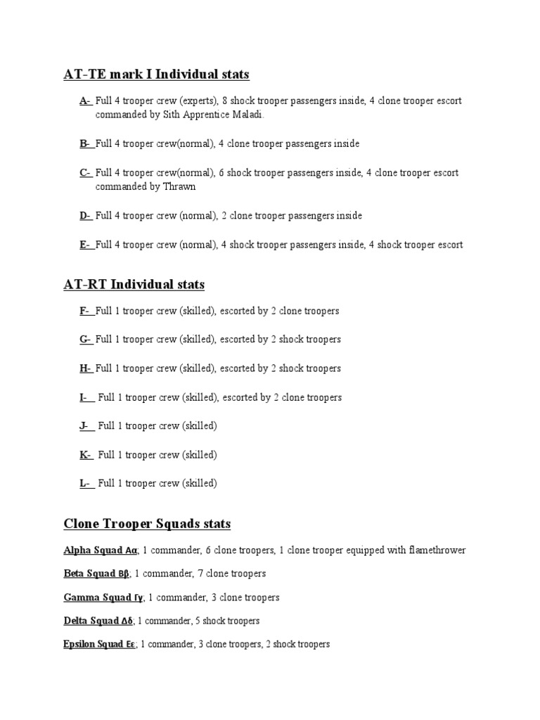 Clone Trooper Deployment Stats | PDF