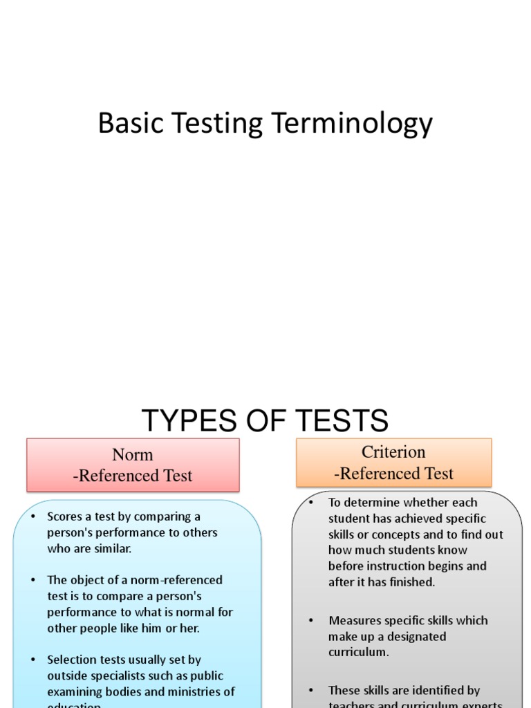 Basic Testing Terminology PDF Test (Assessment) Educational