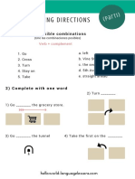 Giving Directions: 1) Match The Possible Combinations