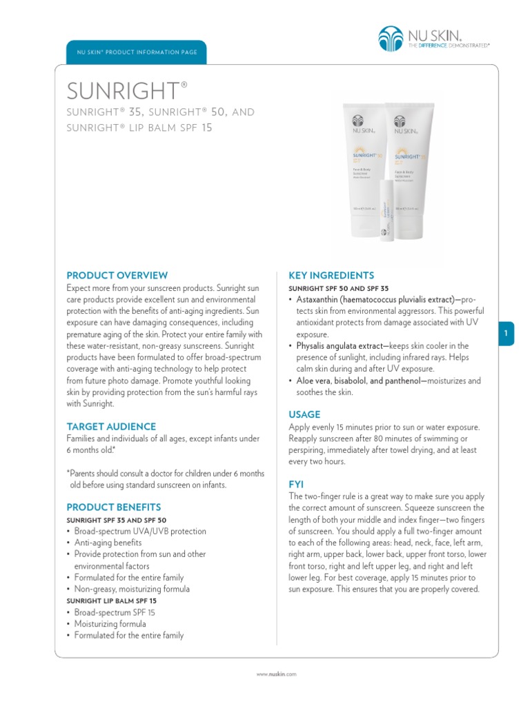 Sunright | PDF | Sunscreen | Ultraviolet