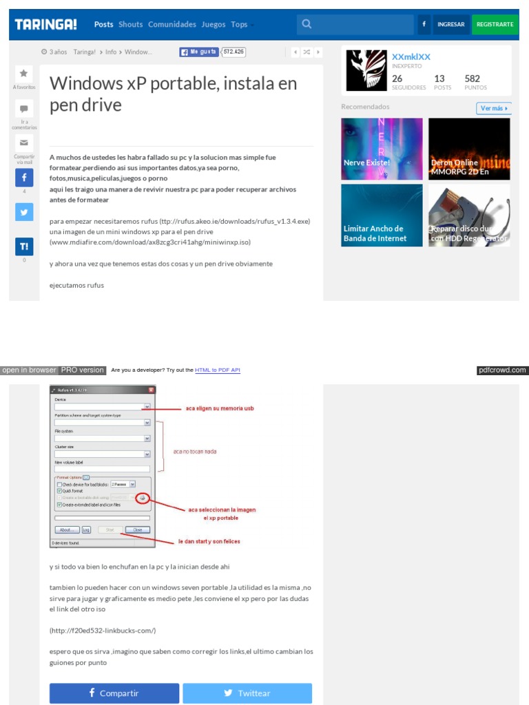 Instala Windows XP Portable en USB | PDF | Memoria USB | Microsoft Windows