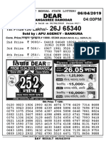 Winning numbers for West Bengal State Lottery draw on 06/04/2019