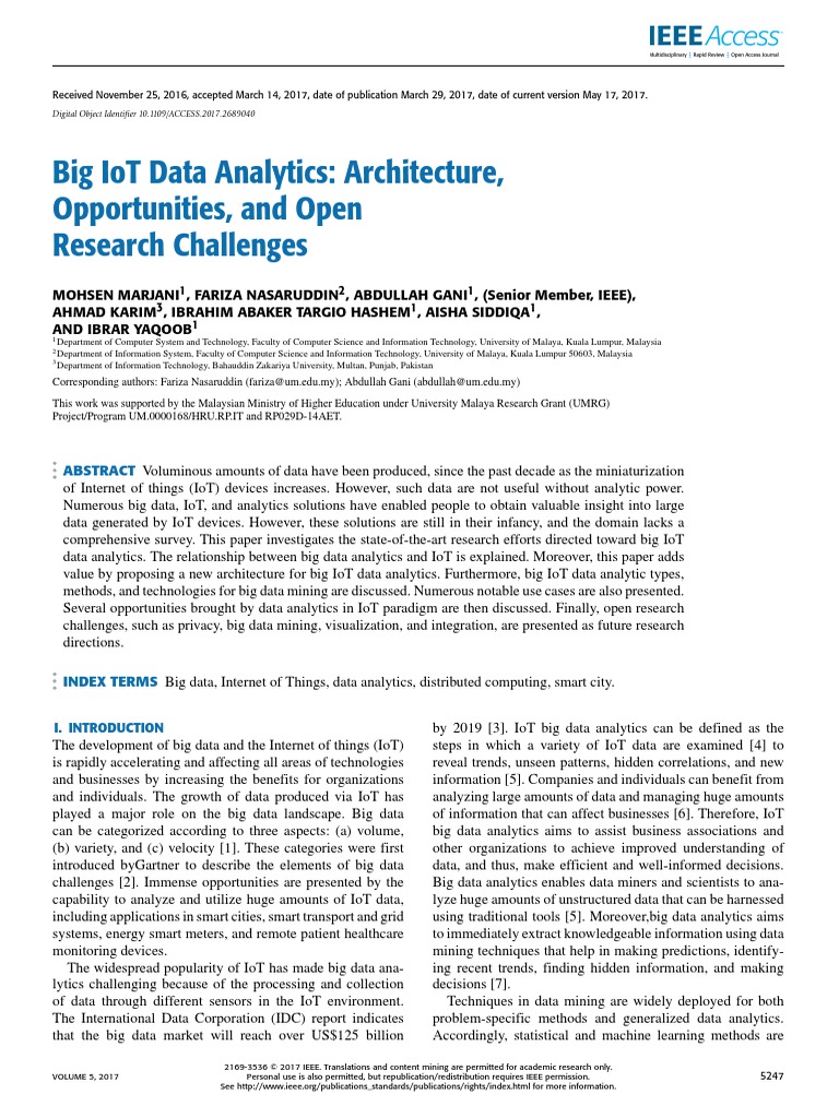 Big IoT Data Analytics | PDF | Internet Of Things | Big Data