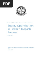 Energy Optimization in Fischer-Tropsch Process: Department of Chemical Engineering, Government Engineering College