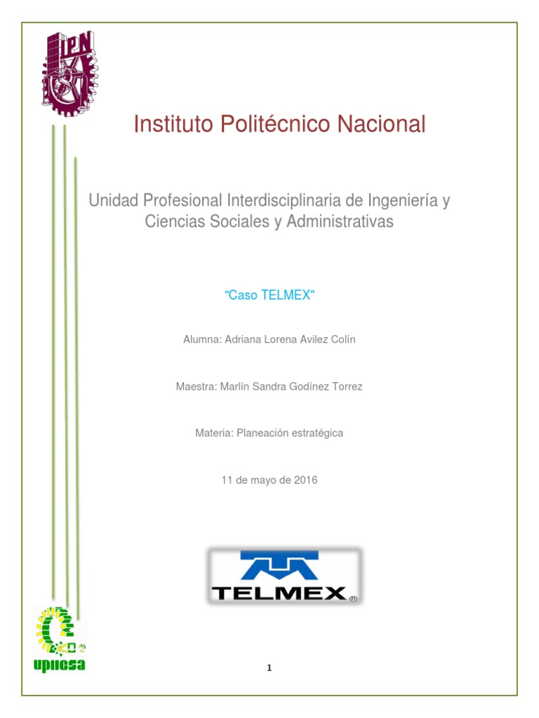Análisis Estratégico de TELMEX | PDF | Business | Negocios (general)