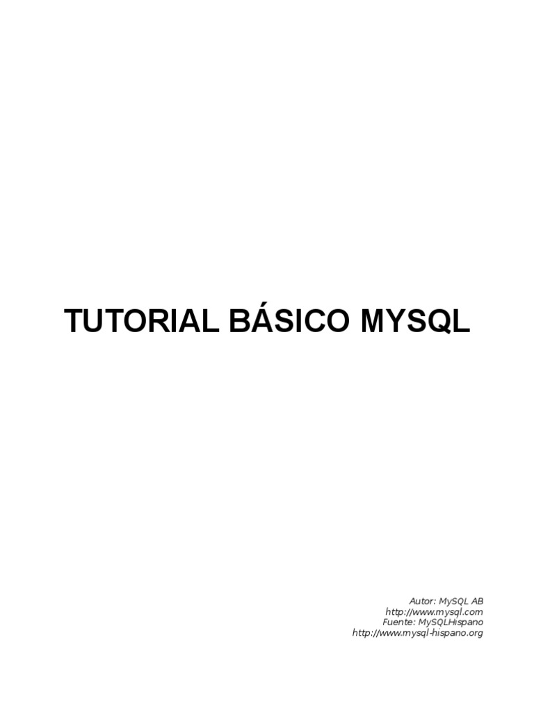 Tutorial Mysql PDF | PDF | Bases de datos | Contraseña