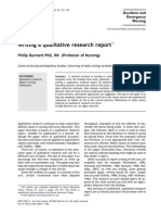 Writing a Qualitative Research Report