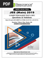 JEE Main 2019 Mathematics April Attempt Shift - 2 (09th April, 2019)