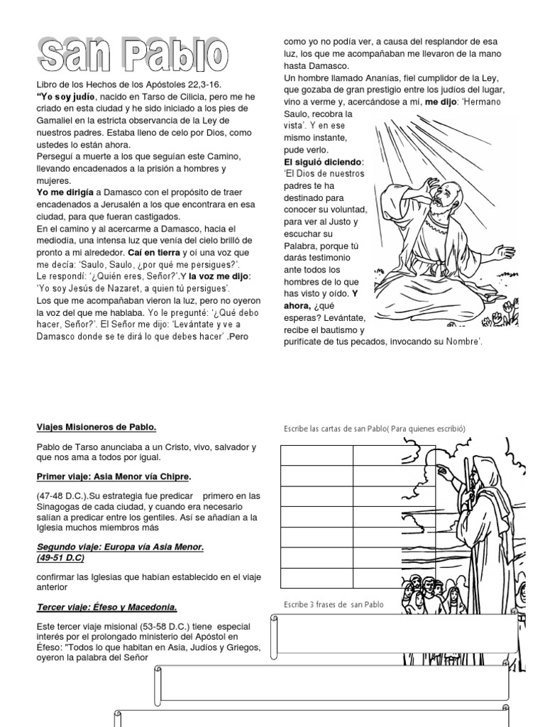 Conversión y Viajes de Pablo Apóstol | PDF | Pablo el apóstol ...