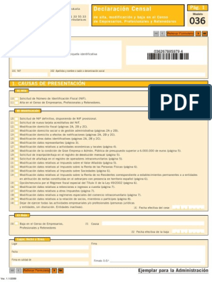 Modelo 036 PDF | PDF | Impuesto sobre la renta | Impuestos