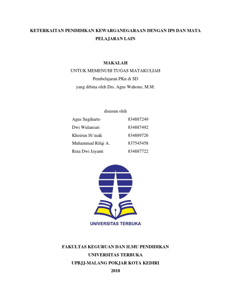 Makalah Pembelajaran Pkn Di Sd Modul 3 Docx