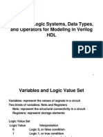 Logic Systems, Data Types, and Operators for Modeling in Verilog HDL