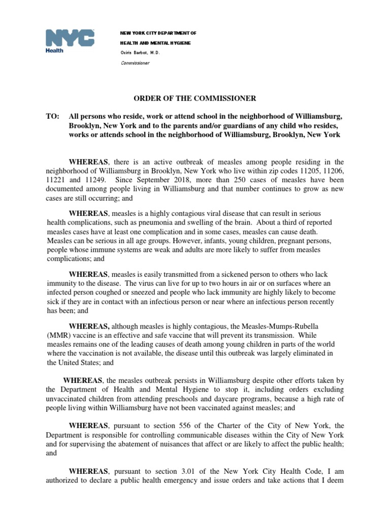 Emergency Orders Measles | PDF | Measles | Infection