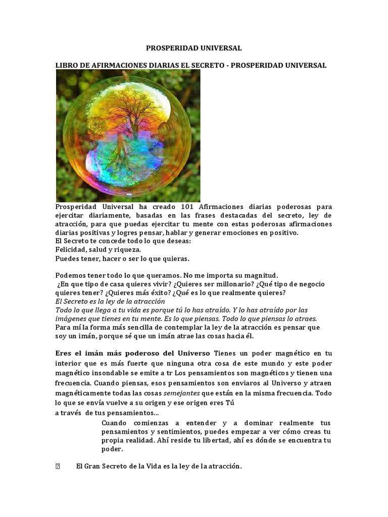 El Secreto De La Prosperidad Universal Docx Felicidad Crecimiento Personal