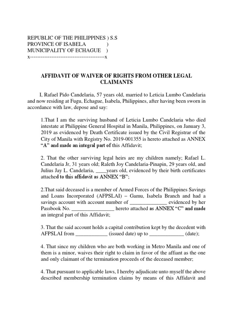 AFFIDAVIT OF ADJUDICATION BY SOLE HEIR.docx Affidavit Judiciaries