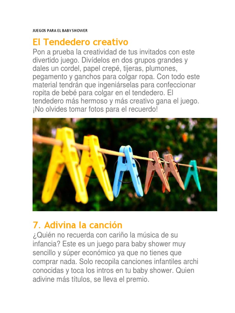Juegos para El Baby Shower | PDF