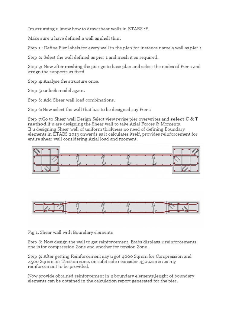 Assign Shear Wall in Etabs | PDF