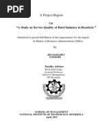 A Project Report On: A Study On Service Quality of Hotel Industry in Rourkela