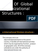 Types of Global Organizational Structures