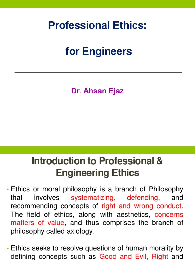Introduction to Engineering Ethics | PDF | Profession | Professional Ethics