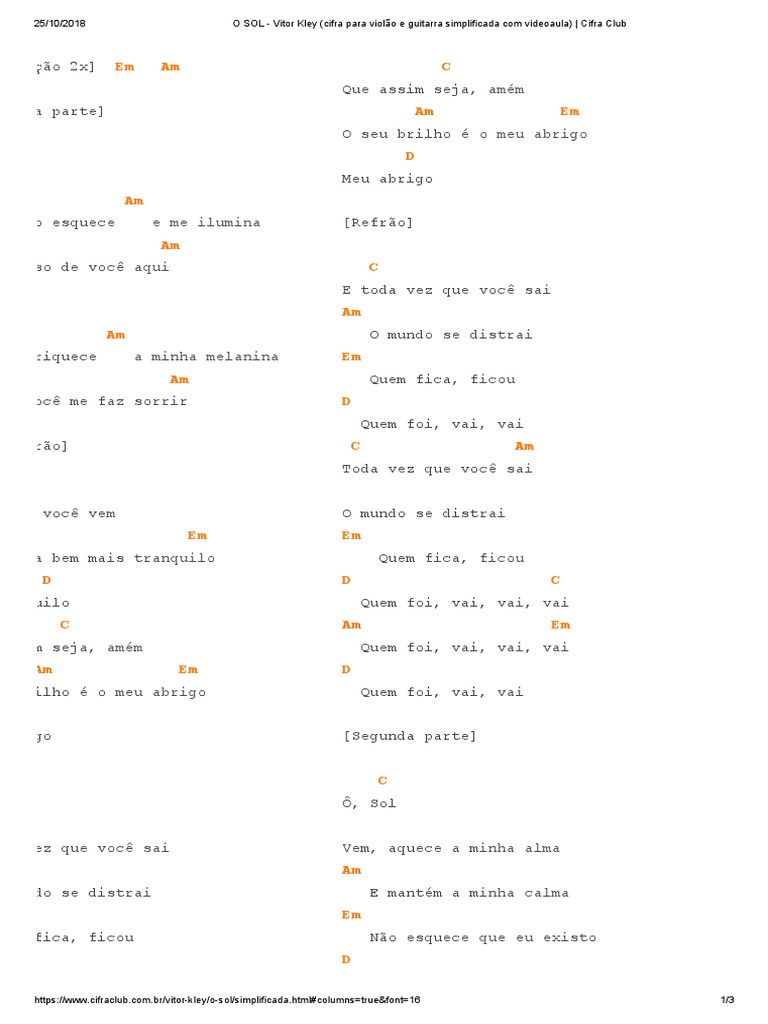 Cifra Club - Por aqui ficou: Eu vendi meu violão porque a