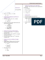 Problem Sets For Complex Numbers