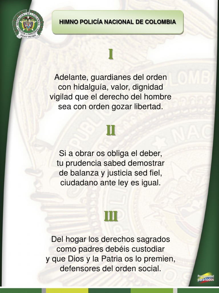 Himno de la Policía Nacional de Colombia | PDF | Derecho