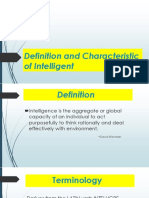 Definition and Characteristic of Intelligent