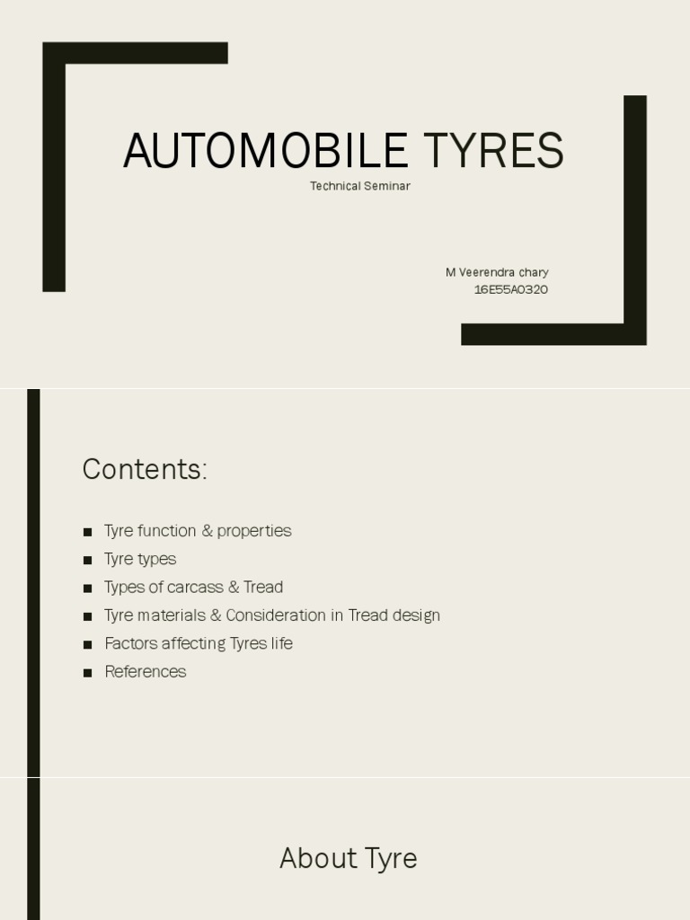 Automobile Tyres Seminar PDF Tire Vehicles