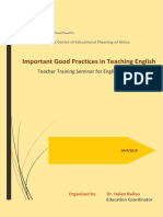 Important Good Practices in Teaching English: Teacher Training Seminar For English Teachers