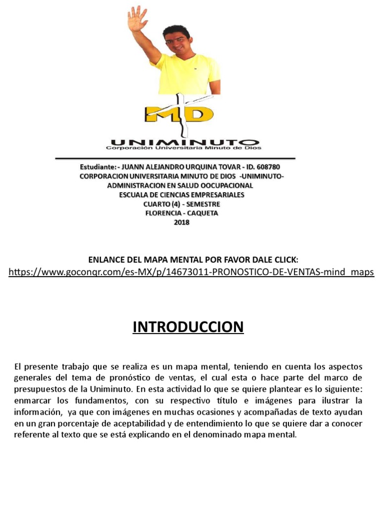 Actividad 3 MAPA MENTAL Pronostico de Ventas Por JUAN ALEJANDRO
