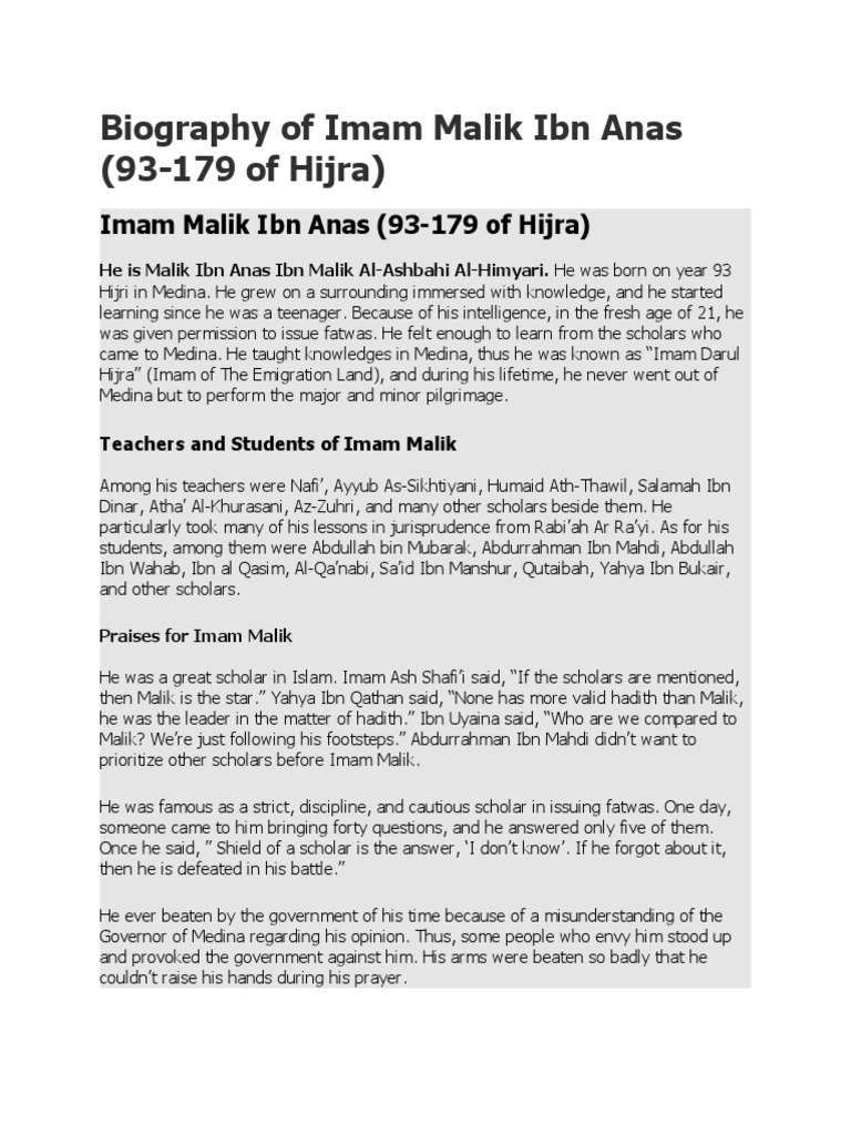 View Download Malik Ibn Anas Background