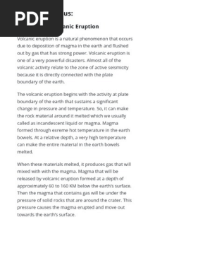 Contoh Explanation Text Tentang Gunung Meletus Bahasa Inggris Magma Nature