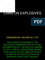 Laws On Explosives Ra No. 9516 and Presidential Decree No. 1727