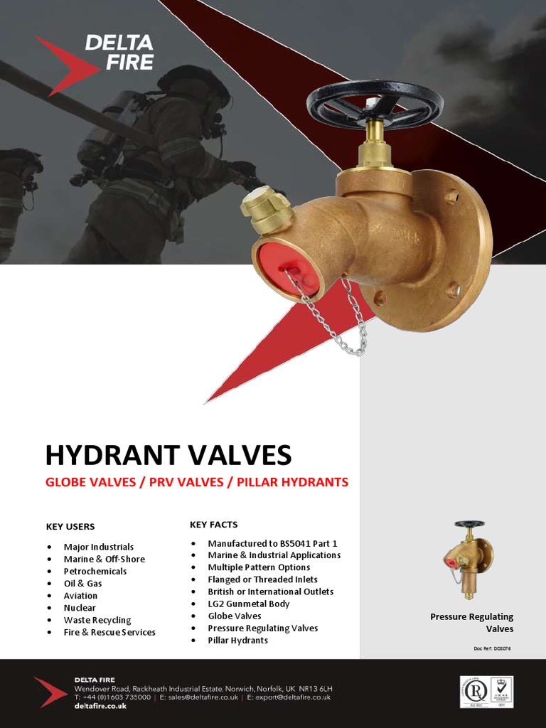 Hydrant Valves Globe Valves / PRV Valves / Pillar Hydrants PDF
