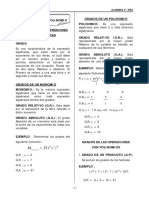 Algebra 4º - Grados de Polinomios