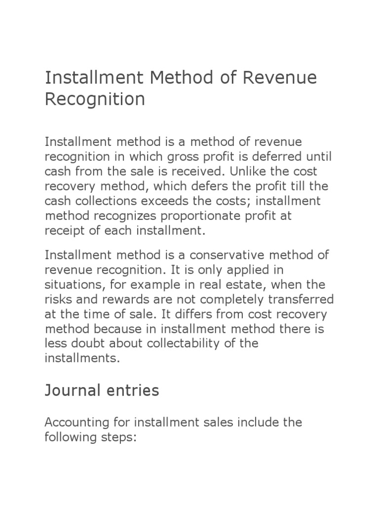 Input Method Of Revenue Recognition