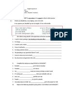 Remember : English Department Ccoc III Grade. Should - Shouldn't Worksheet