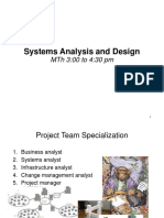 Systems Analysis and Design: MTH 3:00 To 4:30 PM