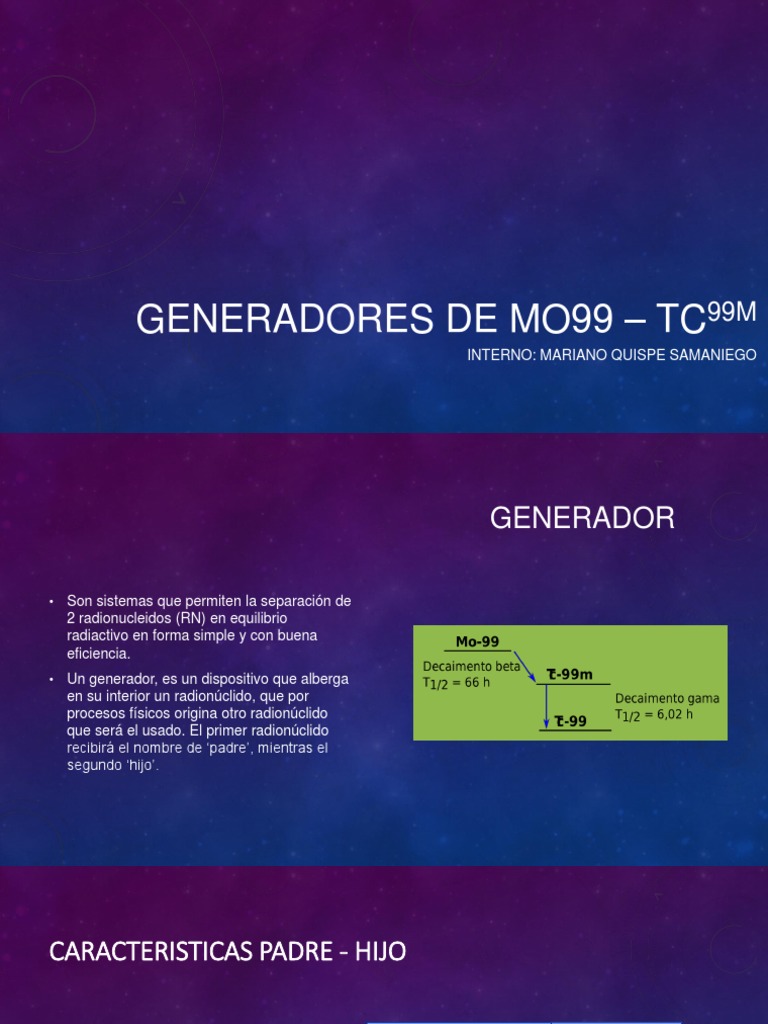 Generadores de Tc-99m y su funcionamiento | PDF | Desintegración ...