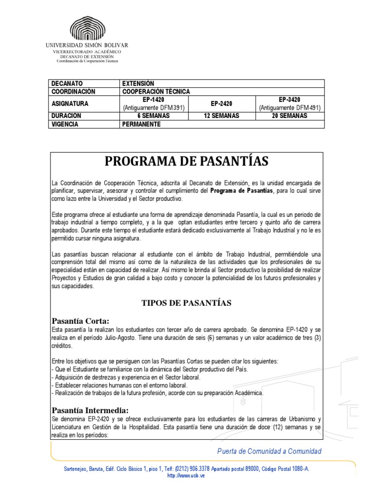 Programa de Pasantias EP PDF Evaluación Ingeniería