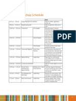 Workshop's Schedule PDF