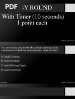 Easy Round 1 Point Each With Timer (10 Seconds) : Chapter 6 - Audit Evidence