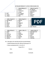 Jadwal Ronda Setiap Malam Minggu RT